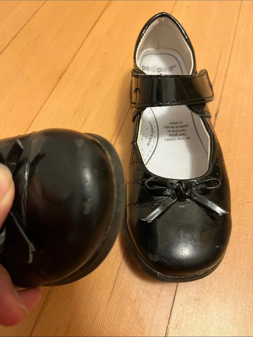 Pediped Mary Jane black patent leather 32
